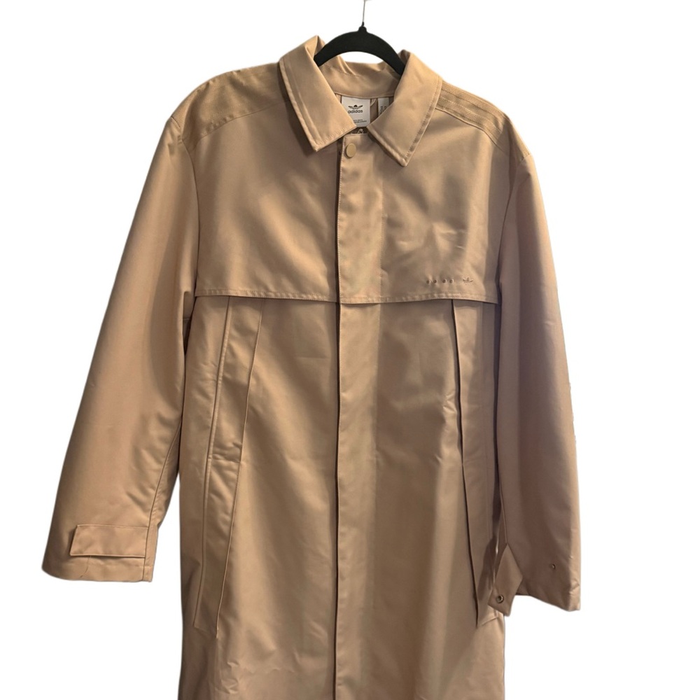 Adidas Originals Water‑Resistant Trench Coat – Beige – Size M